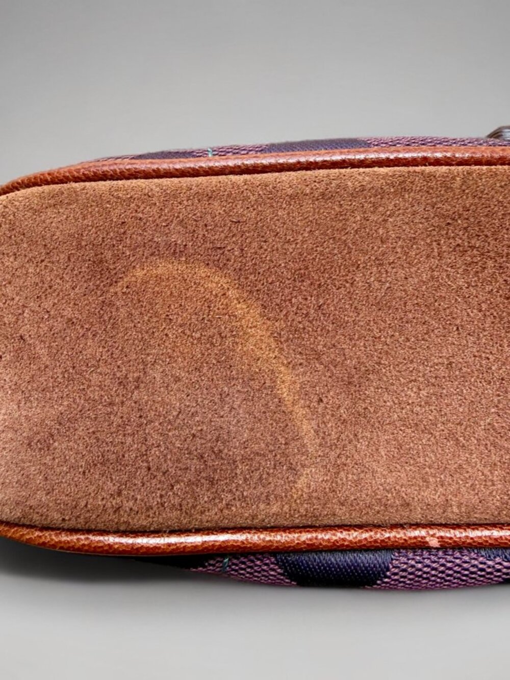 Coach Purple Signature Canvas Suede Demi Buckle Shoulder Bag 6362 - Picture 7 of 11